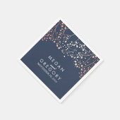 Baby's Breath Blush en Navy Bloemen Bruiloft Servetten (Hoek)