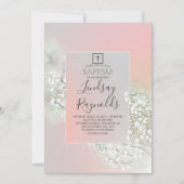 Baby's Breath Blush Roze Bloemen Meisjes Doop Kaart (Voorkant)