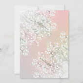 Baby's Breath Blush Roze Bloemen Meisjes Doop Kaart (Achterkant)