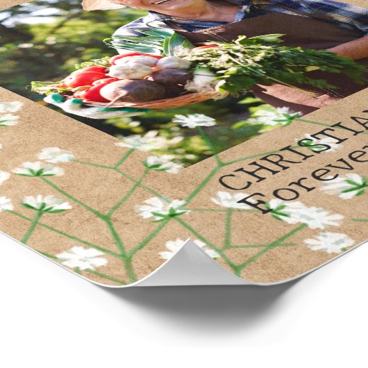 Baby's Breath Boho Rustic In Loving Memory Trouwfe Poster (Hoek)