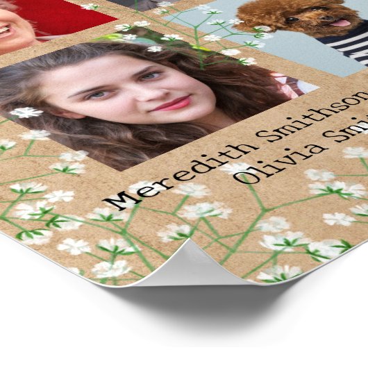 Baby's Breath Boho Rustieke Trouwdag Ter Herinneri Poster (Hoek)