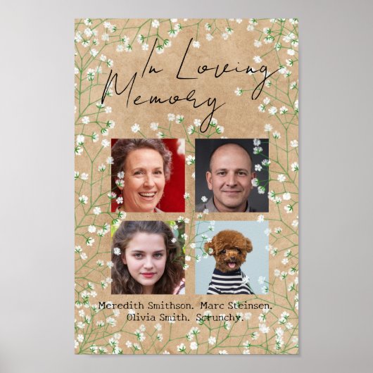 Baby's Breath Boho Rustieke Trouwdag Ter Herinneri Poster (Voorkant)