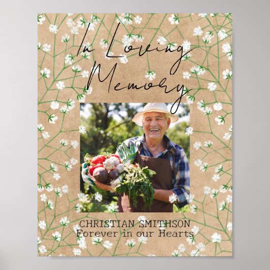 Baby's Breath Boho Rustieke Trouwdag Ter Herinneri Poster (Voorkant)