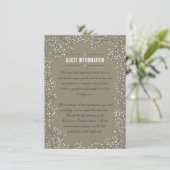 Baby's Breath Brown Wedding Insert Kaart (Staand voorkant)