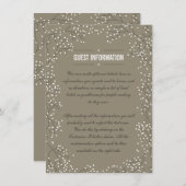 Baby's Breath Brown Wedding Insert Kaart (Voorkant / Achterkant)