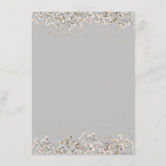 Baby's Breath Bruiloft Behuizing Kaart (Achterkant)