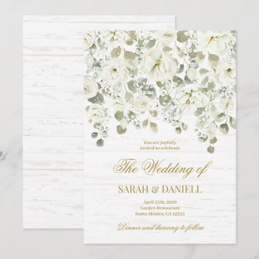 Baby's Breath bruiloft Kaart (Voorkant / Achterkant)