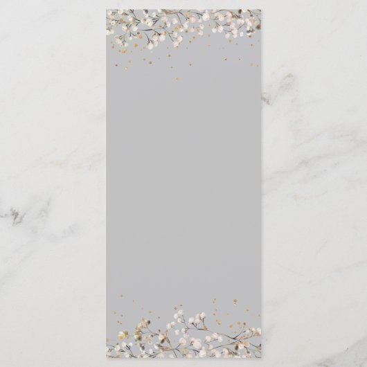 Baby's Breath Bruiloft Menu (Achterkant)
