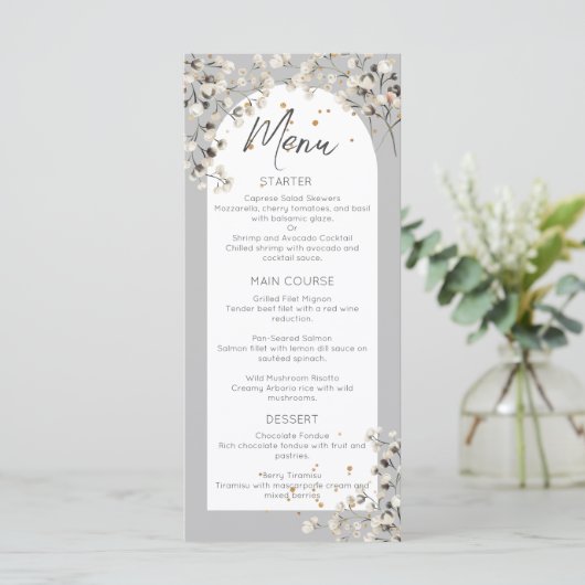 Baby's Breath Bruiloft Menu (Staand voorkant)