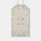 Baby's Breath Bruiloft Monogram Cadeaulabel (Voorkant)