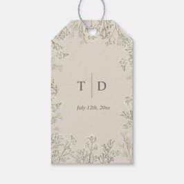 Baby's Breath Bruiloft Monogram Cadeaulabel