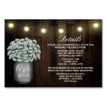 Babys Breath Bruiloft Receptie Accommodatie Kaarte