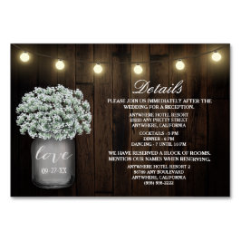 Babys Breath Bruiloft Receptie Accommodatie Kaarte Kaart