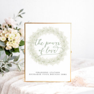 Baby's Breath Bruiloftsfeest Oplaadstation Poster