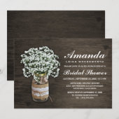 Baby's Breath Burlap Bridal Shower Uitnodigingen (Voorkant / Achterkant)