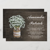 Baby's Breath Burlap repetitie diner uitnodigingen (Voorkant / Achterkant)