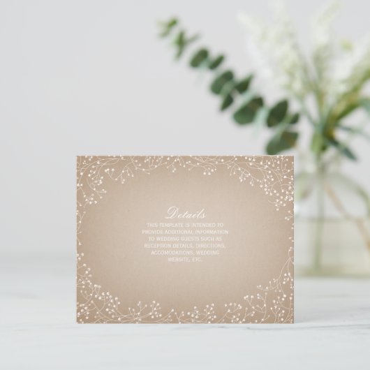 Baby's Breath Cardstock Geïnspireerde Details Kaart (Staand voorkant)