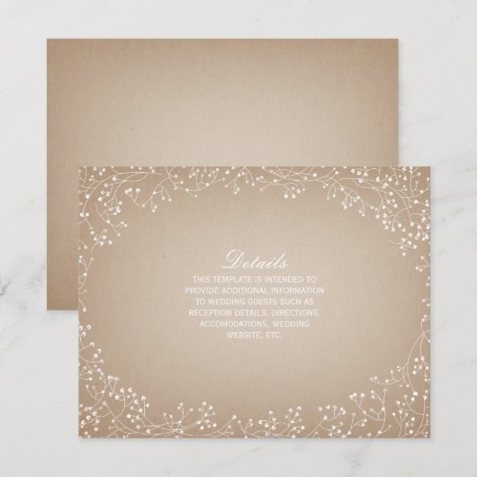 Baby's Breath Cardstock Geïnspireerde Details Kaart (Voorkant / Achterkant)