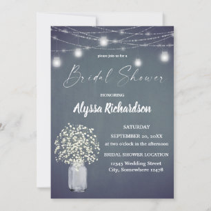 Babys Breath Chalk BG String Lights Vrijgezellenfe Kaart