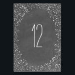 Baby's Breath Chalkboard Geïnspireerd Tafelnummer<br><div class="desc">Een trouwtafel nummer plaats kaart met een baby's adem illustratie over een krijtbord geïnspireerde achtergrond.</div>