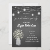 Babys Breath Chalkboard Graduation Party Kaart (Voorkant)