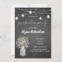 Babys Breath Chalkboard Graduation Party