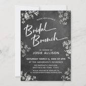 Baby's Breath Chalkboard Modern Bridal Brunch Kaart (Voorkant)