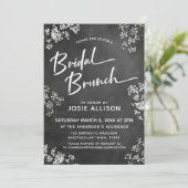 Baby's Breath Chalkboard Modern Bridal Brunch Kaart (Staand voorkant)