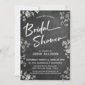 Baby's Breath Chalkboard Modern Vrijgezellenfeest Kaart (Voorkant)