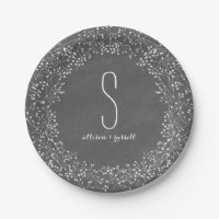 Baby's Breath Chalkboard Monogram Huwelijk
