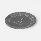 Baby's Breath Chalkboard Monogram Huwelijk Papieren Bordje (Gekanteld)