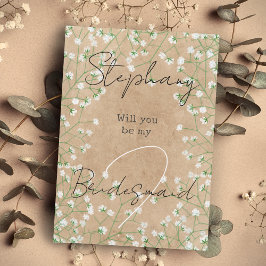 Baby's Breath Cute Boho zal mijn Bridesmaid zijn Kaart