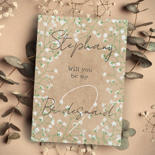 Baby's Breath Cute Boho zal mijn Bridesmaid zijn Kaart