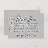 Baby's Breath Dank u Bruiloft Flat Kaart (Voorkant / Achterkant)