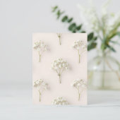 Baby's Breath Delicate Neutral Pattern Briefkaart (Staand voorkant)