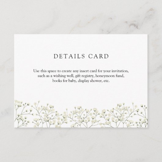 Baby's Breath Details Bijlagekaart Informatiekaartje (Voorkant)