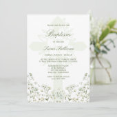 Baby's Breath Doop Uitnodiging (Staand voorkant)