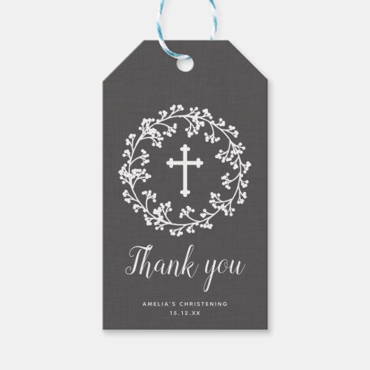 Baby's-breath doopsel dank u Label Cadeaulabel (Voorkant)