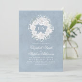 Baby's Breath Dusty Blue Floral Wedding Kaart (Staand voorkant)