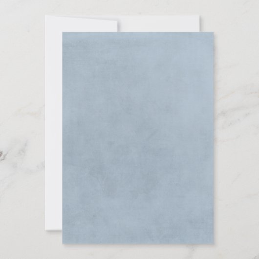 Baby's Breath Dusty Blue Floral Wedding Kaart (Achterkant)