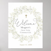 Baby's Breath Eerste Communie Welkom Poster (Voorkant)