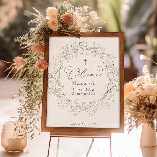Baby's Breath Eerste Communie Welkom Poster