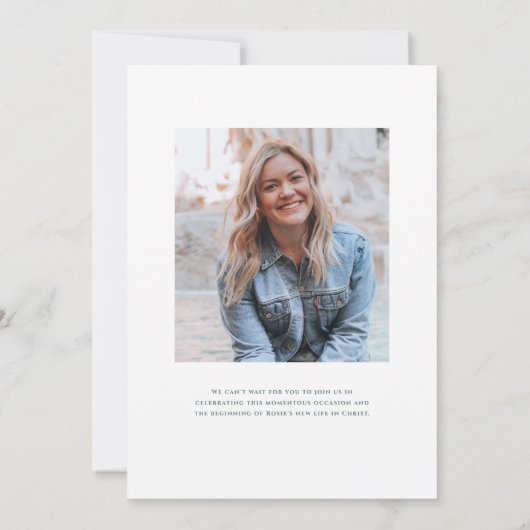 Baby's Breath Elegant Baptisme Kaart (Achterkant)