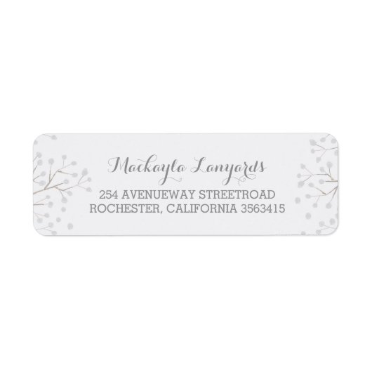 Baby's Breath Elegant White Wedding Etiket (Voorkant)