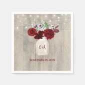 Baby's Breath en Bourgogne Bloemen Mason Jar Rusti Servetten (Voorkant)