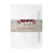 Baby's Breath en Bourgogne Bloemen Rustiek Uitnodigingen Wikkel (Voorkant Voorbeeld)