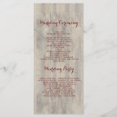 Baby's Breath en Bourgogne Bloemen Rustieke Progra Programmakaart (Achterkant)