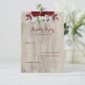 Baby's Breath en Bourgogne Bloemen Rustieke RSVP (Staand voorkant)