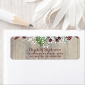 Baby's Breath en Bourgondische bloemen rustiek Etiket (Insitu)