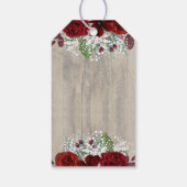 Baby's Breath en Bourgondische bloemen Rustieke br Cadeaulabel (Achterkant)